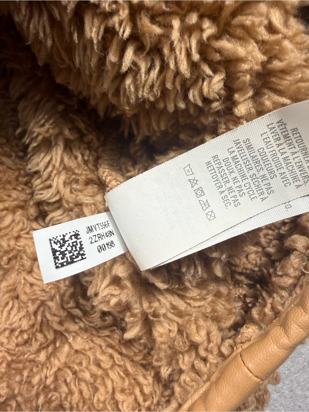 Small OFFLINE By Aerie Fluffy Sherpa Quarter Zip Sweatshirt Brown Beach Dune - Picture 9 of 12